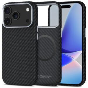 Tech-Protect Ion Carbon MagSafe dėklas skirtas Apple iPhone 17 Pro Max - Gray/juodos spalvos