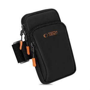 Tech-Protect M7 Universal Sport Armband Case - juodos spalvos ir oranžinės spalvos - Image 4