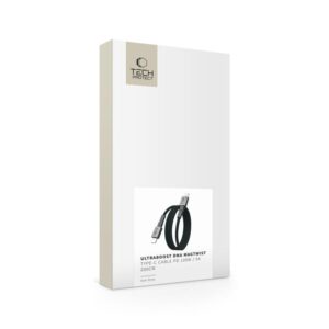Tech-Protect Ultraboost DNA MagTwist USB-C PD kabelis 100W / 5A 200 cm - pilkos spalvos - Image 8