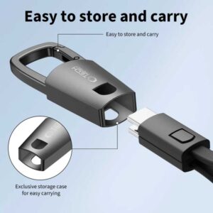 Tech-Protect Ultraboost DNA Cable with Keychain USB-C PD 60W / 3A - pilkos spalvos - Image 3
