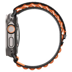 Spigen WBF1 Strap for Apple Watch 44 / 45 / 46 / 49 mm - juodos spalvos ir oranžinės spalvos - Image 6