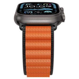 Spigen WBF1 Strap for Apple Watch 44 / 45 / 46 / 49 mm - juodos spalvos ir oranžinės spalvos - Image 7