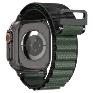 Apyrankė Spigen WBF1 Strap for Apple Watch 44 / 45 / 46 / 49 mm - juodos spalvos and žalios spalvos - Image 3