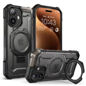 Supcase UB Grip Mag MagSafe dėklas skirtas Apple iPhone 17 - juodos spalvos