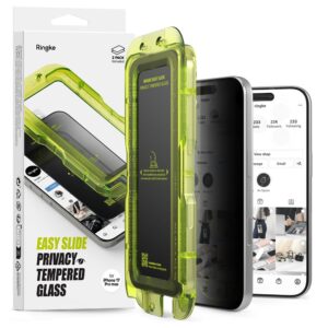 Ringke Easy Slide 2-pack Privacy Glass skirtas Apple iPhone 17 Pro - juodos spalvos