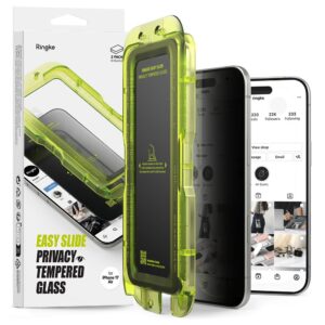 Ringke Easy Slide 2-pack Privacy Glass skirtas Apple iPhone 17 Air - juodos spalvos