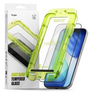 Ringke Easy Slide 2-pack apsauginis stiklas skirtas Apple iPhone 17 - juodos spalvos