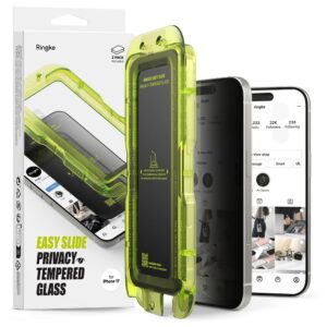 Ringke Easy Slide 2-pack Privacy Glass skirtas Apple iPhone 17 - juodos spalvos