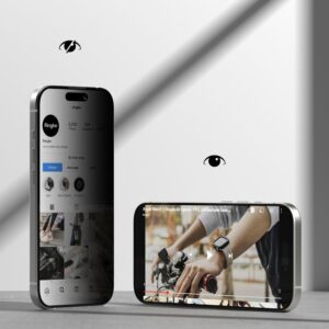 Ringke Easy Slide 2-pack Privacy Glass skirtas Apple iPhone 17 - juodos spalvos - Image 3