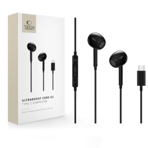 Tech-Protect Ultraboost Core G2 USB-C ausinės - juodos spalvos