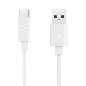 Spigen EB6010AC USB-A / USB-C 60W kabelis 100 cm - baltos spalvos