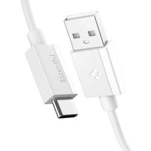 Spigen EB6010AC USB-A / USB-C 60W kabelis 100 cm - baltos spalvos - Image 2