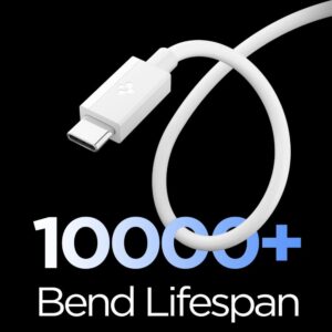 Spigen EB6010AC USB-A / USB-C 60W kabelis 100 cm - baltos spalvos - Image 4