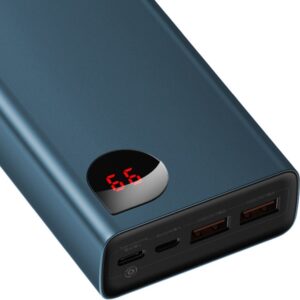 Baseus Adaman power bank 2x USB / 1x USB Type C / 1x micro USB 20000mAh 65W Quick Charge 4.0 Power Delivery mėlynos spalvos (PPIMDA-D03) - Image 3