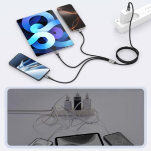 Tech-Protect UltraBoost DNA 3in1 USB-C / Micro-USB / Lightning kabelis 120 cm - pilkos spalvos - Image 3