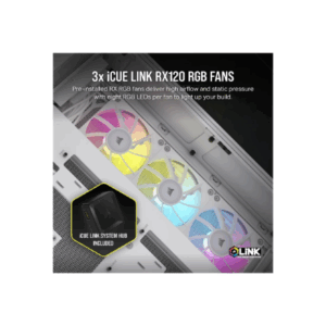 Corsair 6500X RGB Midi-Tower, Tempered Glass - baltos spalvos - Image 16