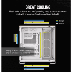 Corsair 6500X Midi-Tower, Tempered Glass - baltos spalvos/bamboo wood - Image 8
