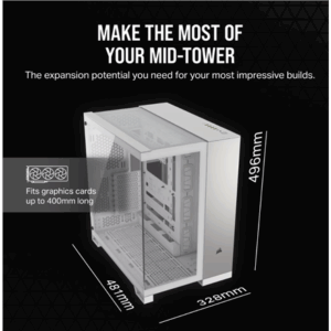 Corsair 6500X Midi-Tower, Tempered Glass - baltos spalvos/satin grey aluminium - Image 9