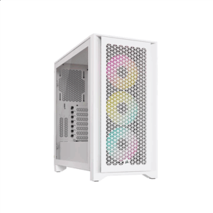 Corsair iCUE 4000D RGB Airflow Mid-Tower, Tempered Glass - baltos spalvos - Image 7