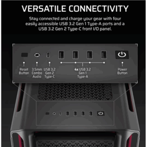 Corsair iCUE LINK 5000T LX PC-kompiuterio korpusas, Midi-Tower, E-ATX, RGB, Tempered Glass - juodos spalvos - Image 10