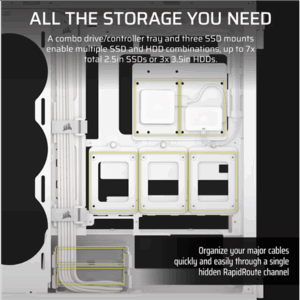 Corsair iCUE LINK 5000T LX PC-kompiuterio korpusas, Midi-Tower, E-ATX, RGB, Tempered Glass - baltos spalvos - Image 8