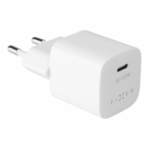 FIXED Mini USB-C kelioninis įkroviklis 30W, baltos spalvos - Image 2