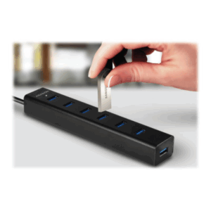 AXAGON HUE-SA7BP USB-A-Hub, 7x USB 3.0, 1x Micro-USB - 400 mm kabelis, Power Supply - Image 16