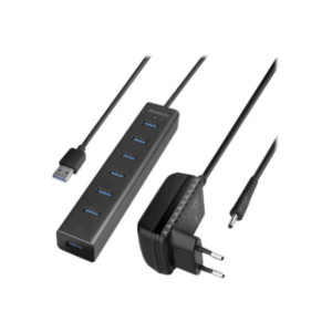 AXAGON HUE-SA7BP USB-A-Hub, 7x USB 3.0, 1x Micro-USB - 400 mm kabelis, Power Supply - Image 4