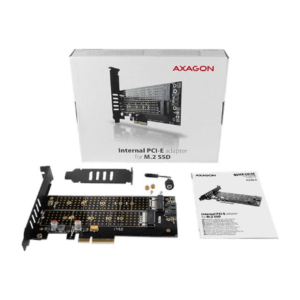 AXAGON PCEM2-D PCIe 3.0 adapter, 1x M.2 NVMe, 1x M.2 SATA, up to 22110 - passive cooling - Image 11