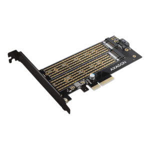 AXAGON PCEM2-D PCIe 3.0 adapter, 1x M.2 NVMe, 1x M.2 SATA, up to 22110 - passive cooling - Image 5
