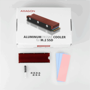 AXAGON CLR-M2 passive M.2 SSD heatsink - 2280, aluminium, raudonos spalvos - Image 11