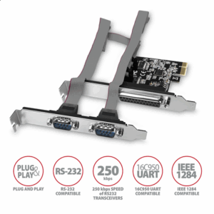 AXAGON PCEA-PSN PCIe-Adapter mit 1x Parallel- + 2x Seriell-Ports - ASIX AX99100 chipset - Image 4