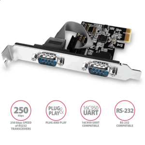 AXAGON PCEA-S2N PCIe-Adapter mit 2x Seriell-Ports - ASIX AX99100 chipset - Image 4