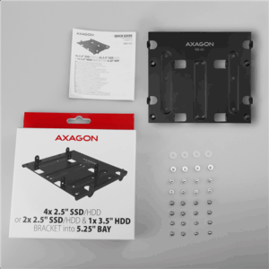 AXAGON RHD-435 mounting frame for 4x 2.5"/2x 2.5" + 1x 3.5" in 5.25" slot - juodos spalvos - Image 12