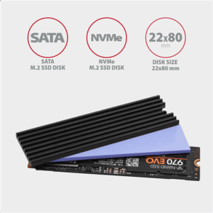 AXAGON CLR-M2L3 passive M.2 SSD heatsink - 2280, 3 mm height, aluminium, juodos spalvos - Image 5