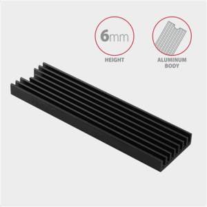 AXAGON CLR-M2L6 passive M.2 SSD heatsink - 2280, 6 mm height, aluminium, juodos spalvos - Image 6