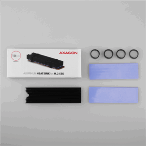 AXAGON CLR-M2L10 passive M.2 SSD heatsink - 2280, 10 mm height, aluminium, juodos spalvos - Image 9