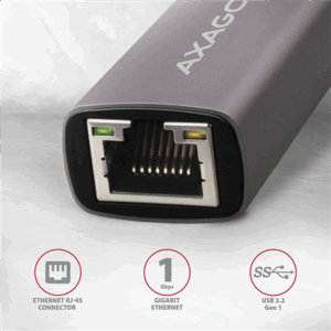 AXAGON ADE-TR Gigabit Ethernet 10/100/1000 Adapter - USB 3.1 Typ A, Titanium Grey - Image 4