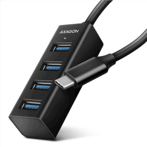 AXAGON HUE-M1C Superspeed USB-C Mini Hub, 4x USB 3.0 - 20cm, juodos spalvos - Image 3
