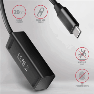 AXAGON HUE-M1C Superspeed USB-C Mini Hub, 4x USB 3.0 - 20cm, juodos spalvos - Image 5
