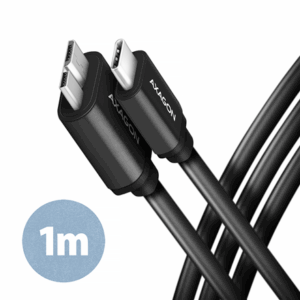 AXAGON BUMM3-CM10AB Cable Micro-B USB to USB-C 3.2 Gen 1, black - 1m - Image 3