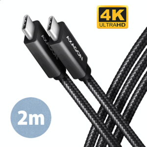 AXAGON BUCM32-CM20AB Cable USB-C 3.2 Gen 2 to USB-C 3.2 Gen 2, black - 2m - Image 3