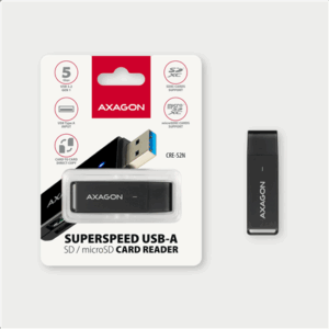 AXAGON CRE-S2N Card reader USB-A 3.2 Gen 1, SD, microSD - black - Image 8