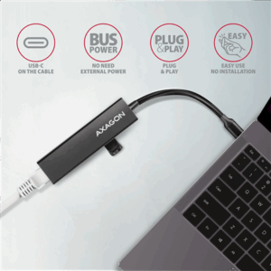 AXAGON HMC-GL3A USB-C-Hub, 3x USB-A, Gbit-LAN, juodos spalvos - Image 5