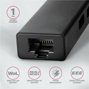 AXAGON HMC-GL3A USB-C-Hub, 3x USB-A, Gbit-LAN, juodos spalvos - Image 6