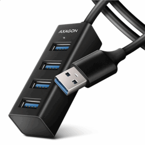 AXAGON HUE-M1AL Mini USB-A-Hub,4x USB-A 3.2 Gen 1, sidabro spalvos - 1,2m - Image 3