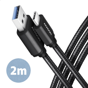 AXAGON BUCM3-AM20AB Cable USB-C to USB-A 3.2 Gen 1, black - 2m - Image 3