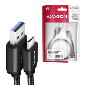 AXAGON BUCM3-AM20AB Cable USB-C to USB-A 3.2 Gen 1, black - 2m - Image 8
