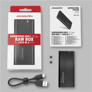 AXAGON EEM2-SBC RAW BOX externes Gehäuse für M.2 SSDs USB-C 3.2 Gen 2 - juodos spalvos - Image 13