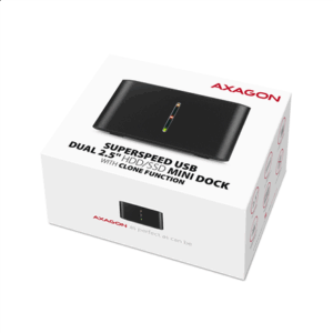 AXAGON ADSA-D25 SATA 2.5 CLONE DUAL SSD Dock Station - USB 3.2 Gen 1 - Image 12